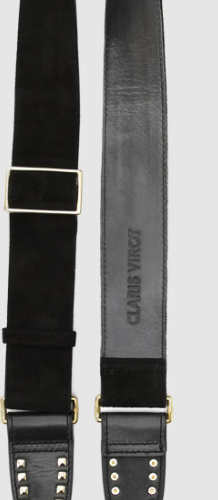 BANDOULIERE DAIM NOIR CLOUS OR CLARIS VIROT